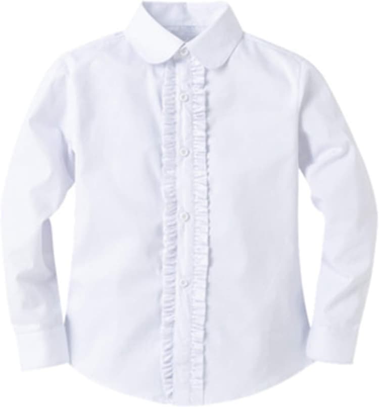 Bienzoe Filles École Manche Longue Blanc Chemisier