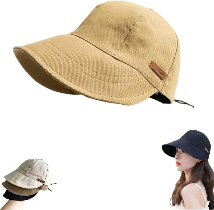 Chapeau de Protection UV sans Maquillage,Chapeau de Soleil pour Femmes,Chapeau de Soleil UPF50+ pour Femmes