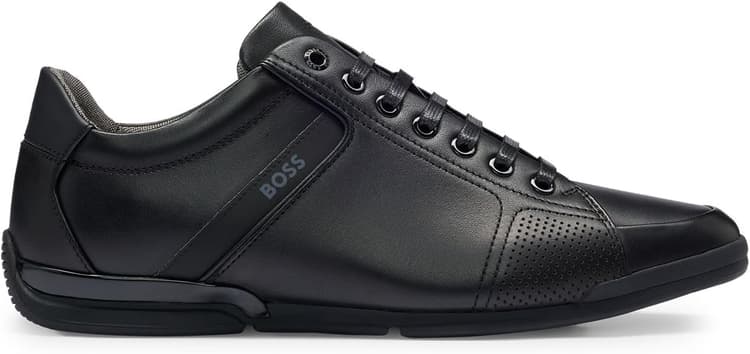 BOSS Hommes Saturn Lowp Baskets en Cuir avec Doublure Anti-odeurs