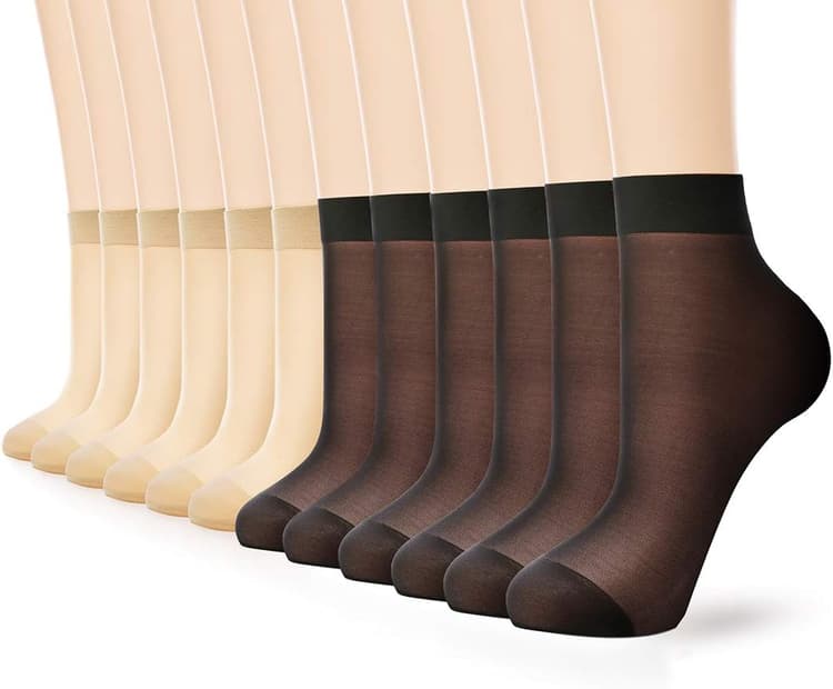 12 paires de chaussettes en nylon à la cheville Invisible Hight Stocking fit pour le cadeau de mère Casual Flats Jeans Talons hauts Party Beauty Pop Chaussettes