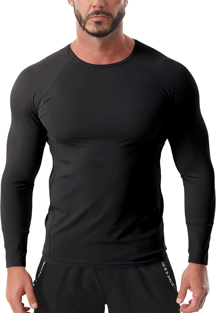 Rane Sports Sweat-Shirts à Manches Longues pour Hommes, sous-vêtements Techniques Basiques, t-Shirts de Course à Manches Longues, Hauts Techniques, vêtements de Compression pour Le Jogging