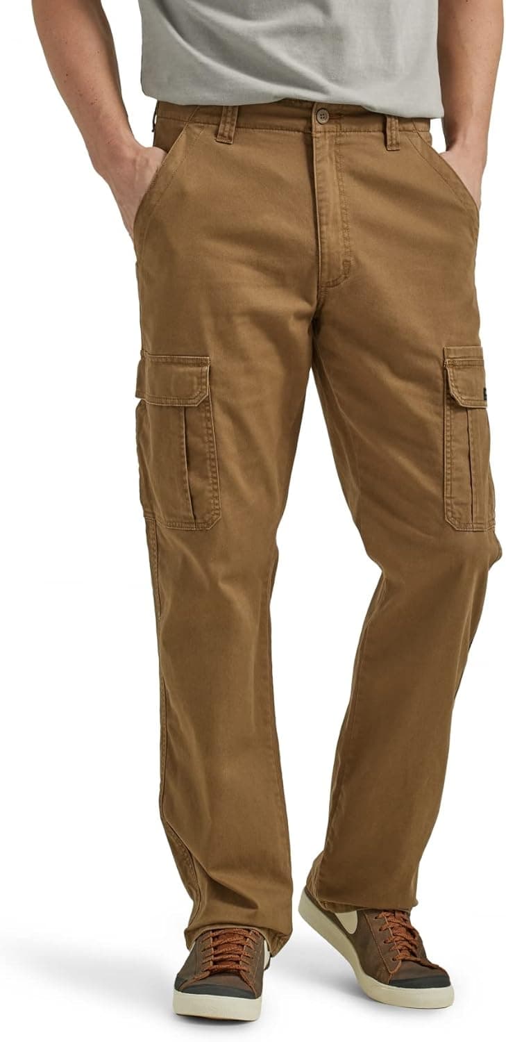 Wrangler Authentics Mens Relaxed Fit Stretch Cargo Pant