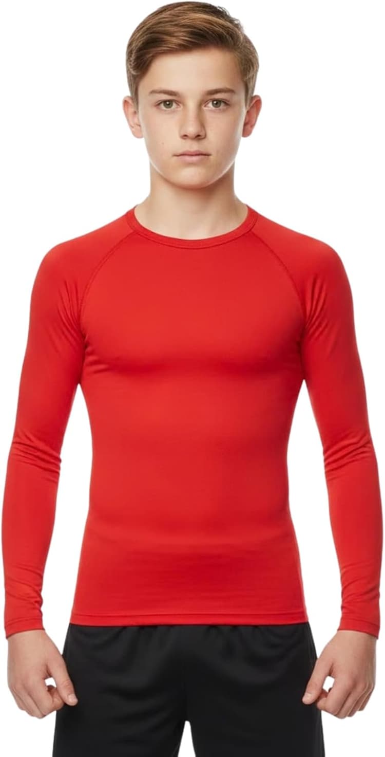 Athletic Sportswear Maillot de Corps Thermique à Manches Longues pour garçons - pour l'école, la Boxe, la Gym, Le Football, la Course à Pied