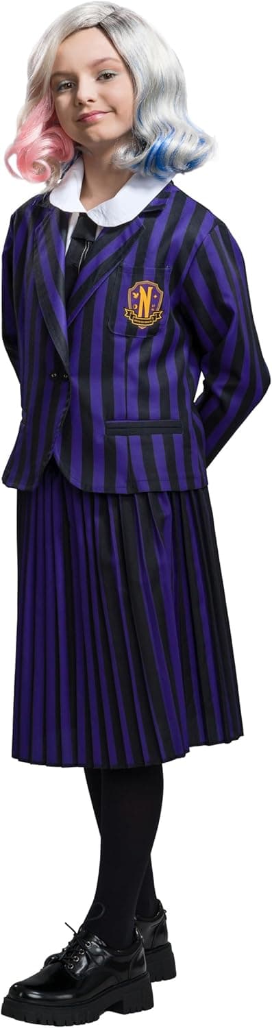 Chaks - Uniforme scolaire Enid Sinclair pour filles, tenue officielle Wednesday, ensemble 3 pièces pour Halloween et Carnaval