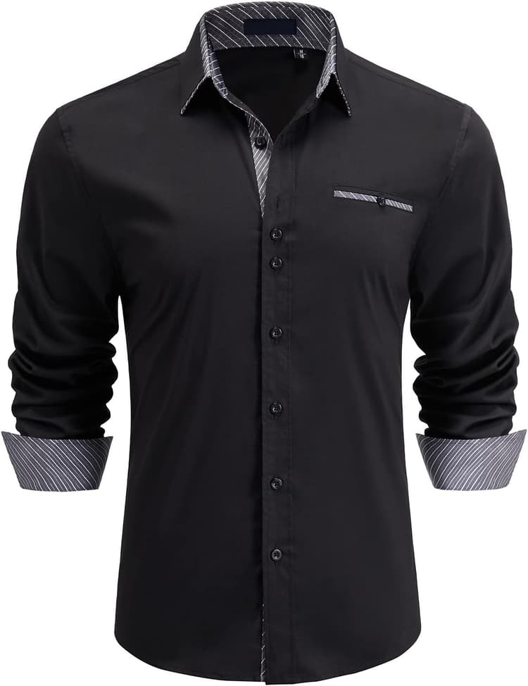 Enlision Chemises pour Hommes Habillées Manches Longues Chemise Casual Regular Fit Chemises