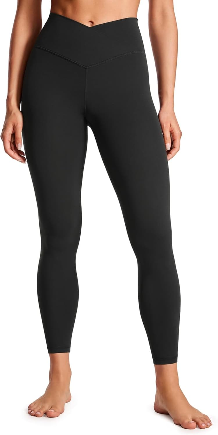 CRZ YOGA Femmes Butterluxe Haute Taille Croisée en V Athlétique Entraînement Doux Yoga Leggings - 64cm/71cm