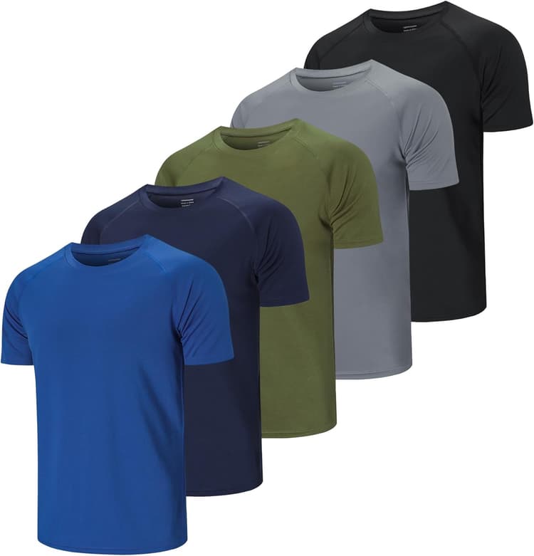 Cimic 3 ou 5 Pack Tee Shirt Sport Homme T-Shirt à Manches Courtes Fitness Séchage Rapide Respirant Running Gym Baselayer Haut