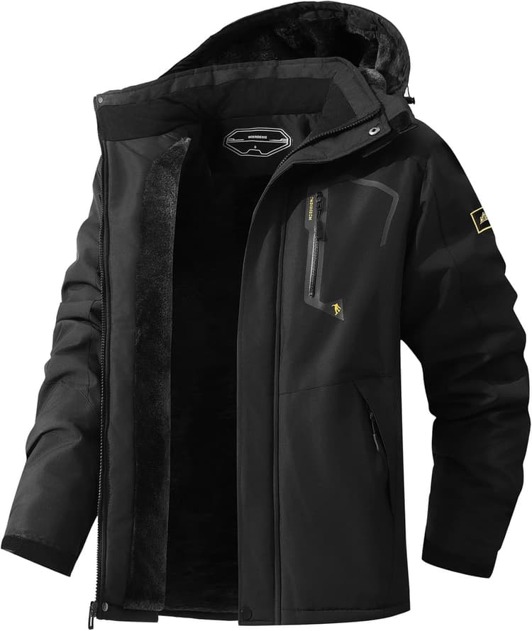 Men's Ski Jacket Warm Winter Snow Coat Waterproof Mountain Windbreaker Snowboarding Jacket Hooded for Hiking Travel