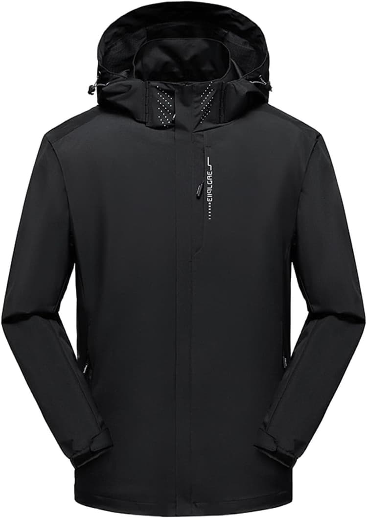 Veste Imperméable en Plein Air Pour Hommes Manteau de Pluie Léger Veste de Marche Coupe-vent Veste de Montagne à Capuche, Parfaite pour un Usage Quotidien et en Plein Air