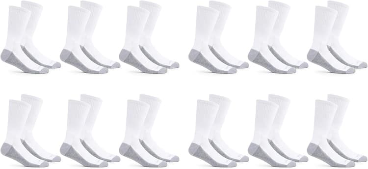 Fruit of the Loom Men's Dual Defense Crew Socks (12-Pack)