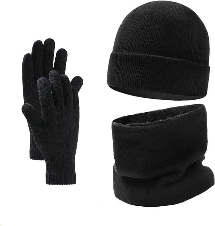 Ensemble bonnet, écharpe et gants pour enfants de 5 à 10 ans