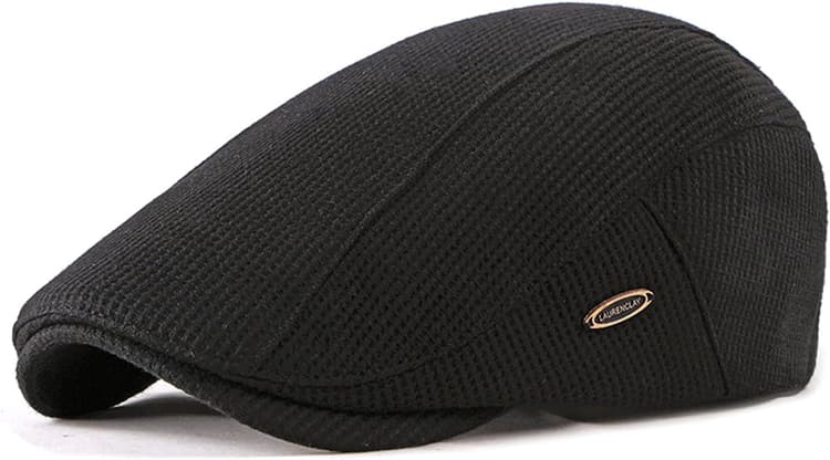 Casquette Béret Plate Homme, Casquette Plate Réglable Coton, Chapeau Irlandais Gatsby Ivy Automne Hiver
