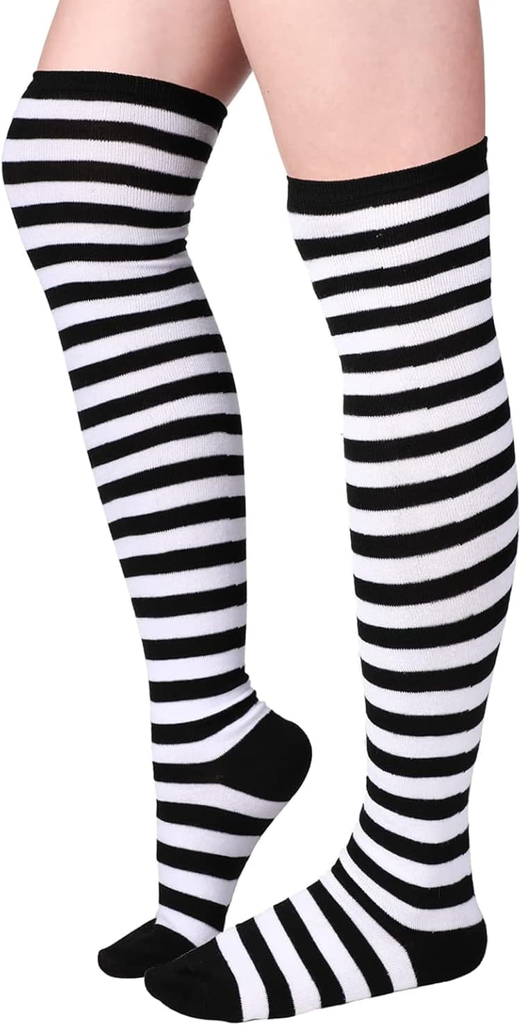 Blulu Chaussettes Hautes Longues Rayées