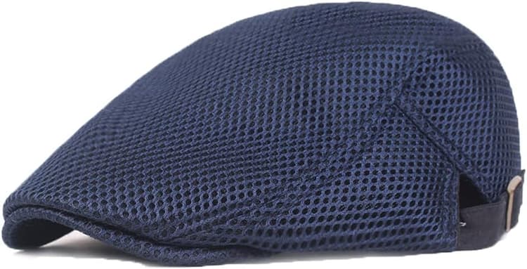 YAMEE Casquette Beret Homme été Respirant,Bérets Plate Femme Été Casquette Gavroche en Maille,Chapeau d'été en Maille Respirante pour Homme (Tour de tête 56-60cm)