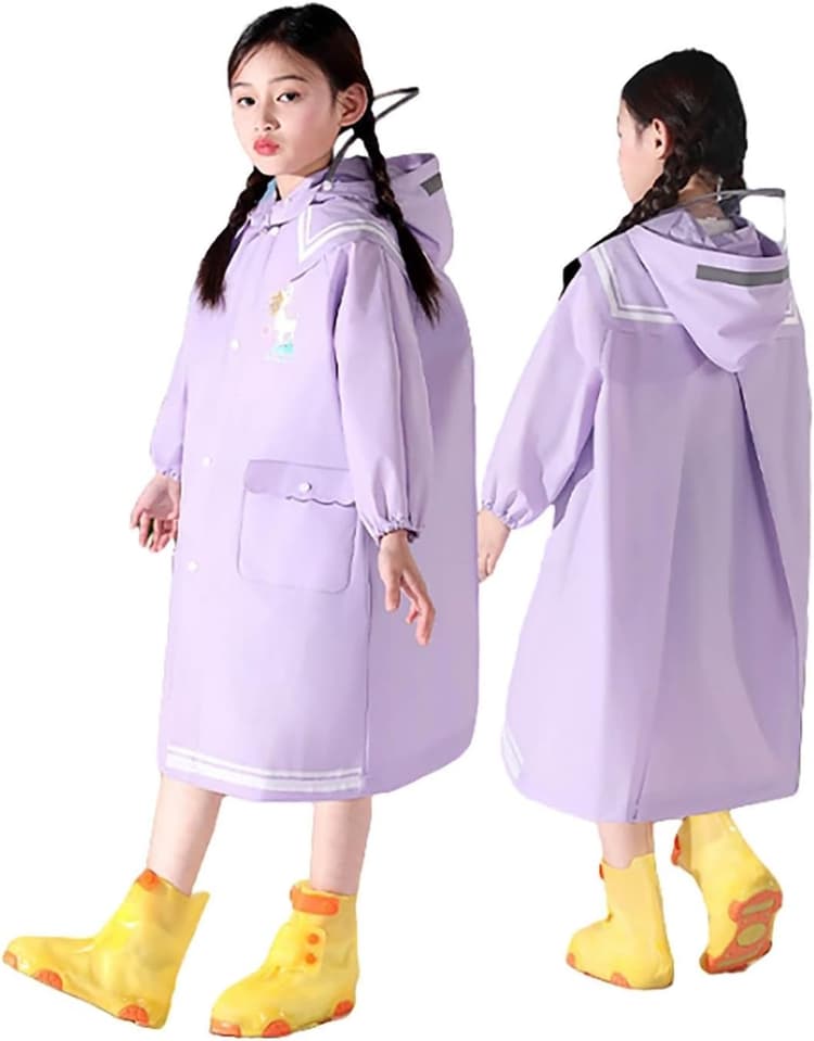 Générique Veste de Pluie Enfant, Imperméable Enfant léger et Respirant pour Les activités de Plein air Parfait par Temps de Pluie et conçu pour Le Confort et la liberté de Mouvement