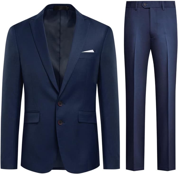 Allthemen Costume Homme d'affaires 2 pièces Casual à Deux Boutons pour Mariage (Blazer + Pantalon)