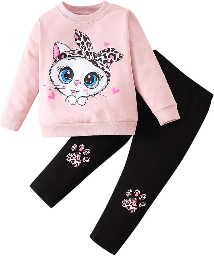 Vetement Fille Hiver Pas Cher Jogging 1-6 Ans Ensemble Fille 2 Pièces Survetement Enfant Casual Tenu Habit Sport Pull Manche Longue Sweat + Pantalon