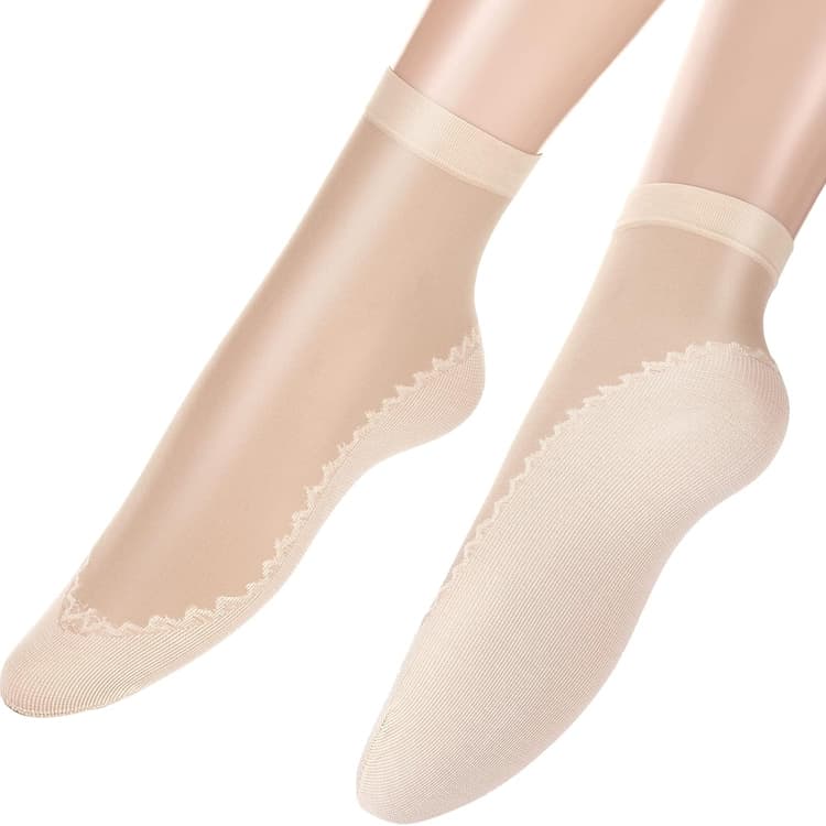 SATINIOR 20 Paires Chaussettes Transparentes Femme Chaussettes en Soie Antidérapantes Socquettes Transparentes