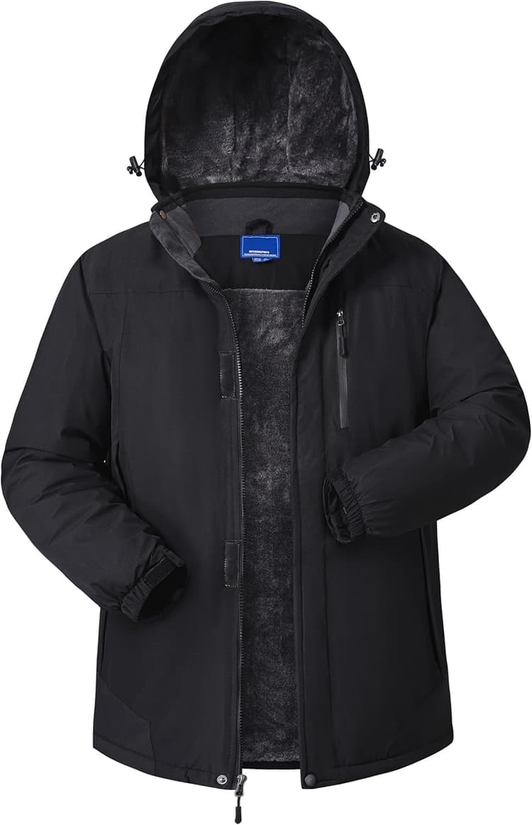 Winter Jackets Mens Skiing Coats Warm Waterproof Ski Snow Coat with Hooded for Cold Weather