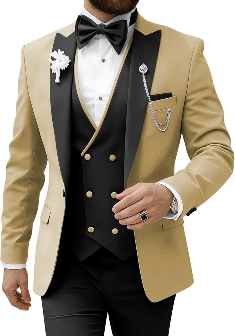 Mens Suits Slim Fit Suits for Men 3 Piece Tuxedo Wedding Prom Suit Formal Business Fashion