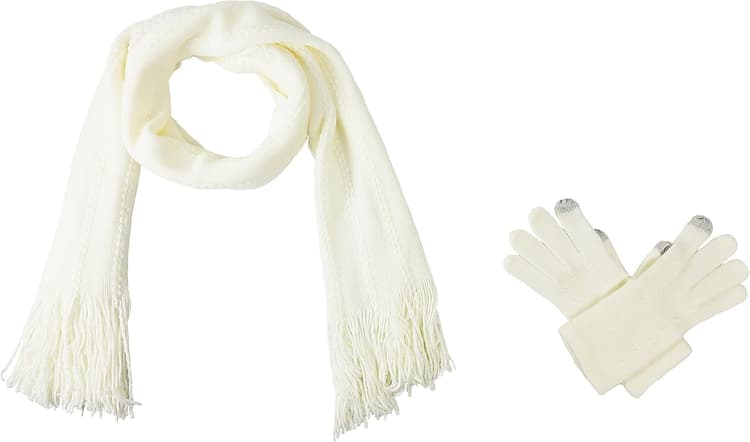 BRUCERIVER Ensemble écharpe et gants en tricot ultra doux pour femme, fonction tactile, toucher cachemire