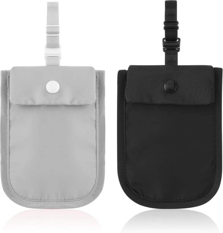 Lot de 2 ceintures pour billets de voyage pour femme - Portefeuille dissimulé - Pochettes de voyage sous les vêtements - Portefeuille antivol - Poche secrète pour passeport, argent, cartes de