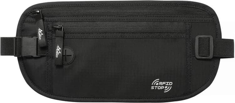 MoKo Secure Travel Money Belt, Undercover Hidden RFID Blocking Travel Wallet, Anti-Theft Passport Wallets for Men Women