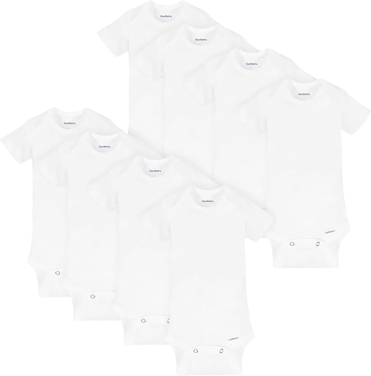 Gerber Unisex-Baby 8-pack Short Sleeve Onesies Bodysuits