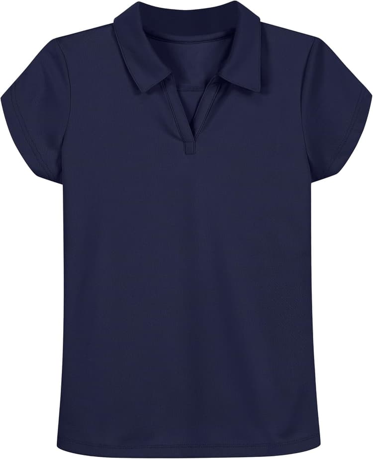 Nautica Girls' Short Sleeve Performance Polo