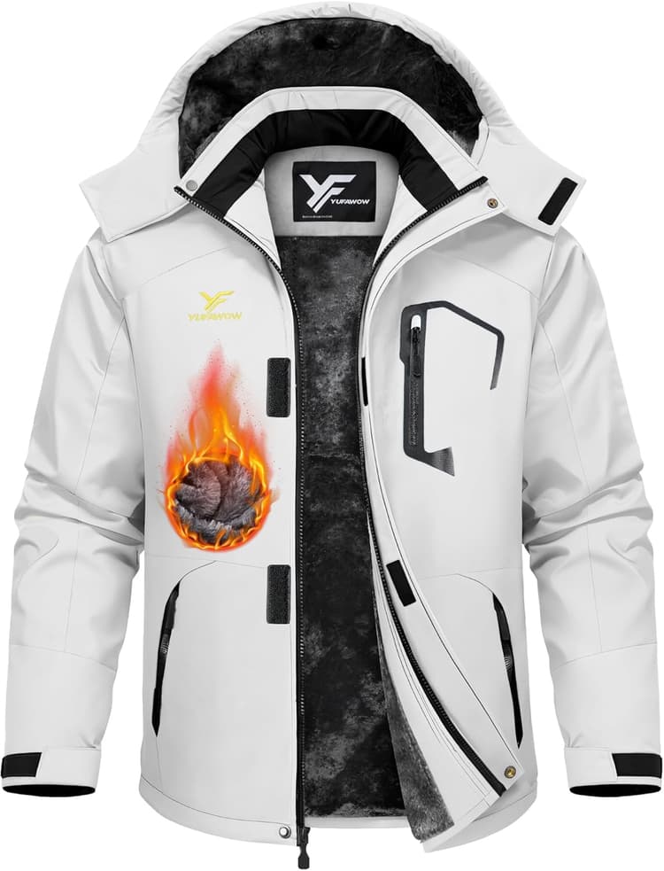 Men's Ski Jacket Waterproof Warm Snowboard Jacket Insulated Winter Coat for Outdoor Cold Weather Sports Work