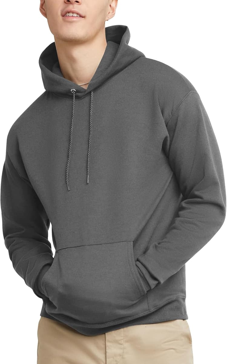 Hanes Men's EcoSmart Hoodie, Midweight Fleece, Pullover Hooded Sweatshirt