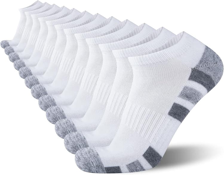 COOVAN 12 Pack Mens Ankle Socks Low Cut Cushioned Comfort Breathable Casual Socks 12 pairs