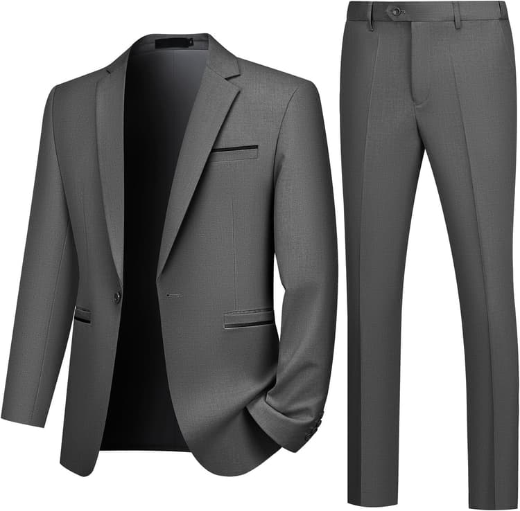 Costume Homme 2 Pièces Slim Fit à Un Bouton Vests de Smoking Mariage Business Mens Suits Veste et Pantalon