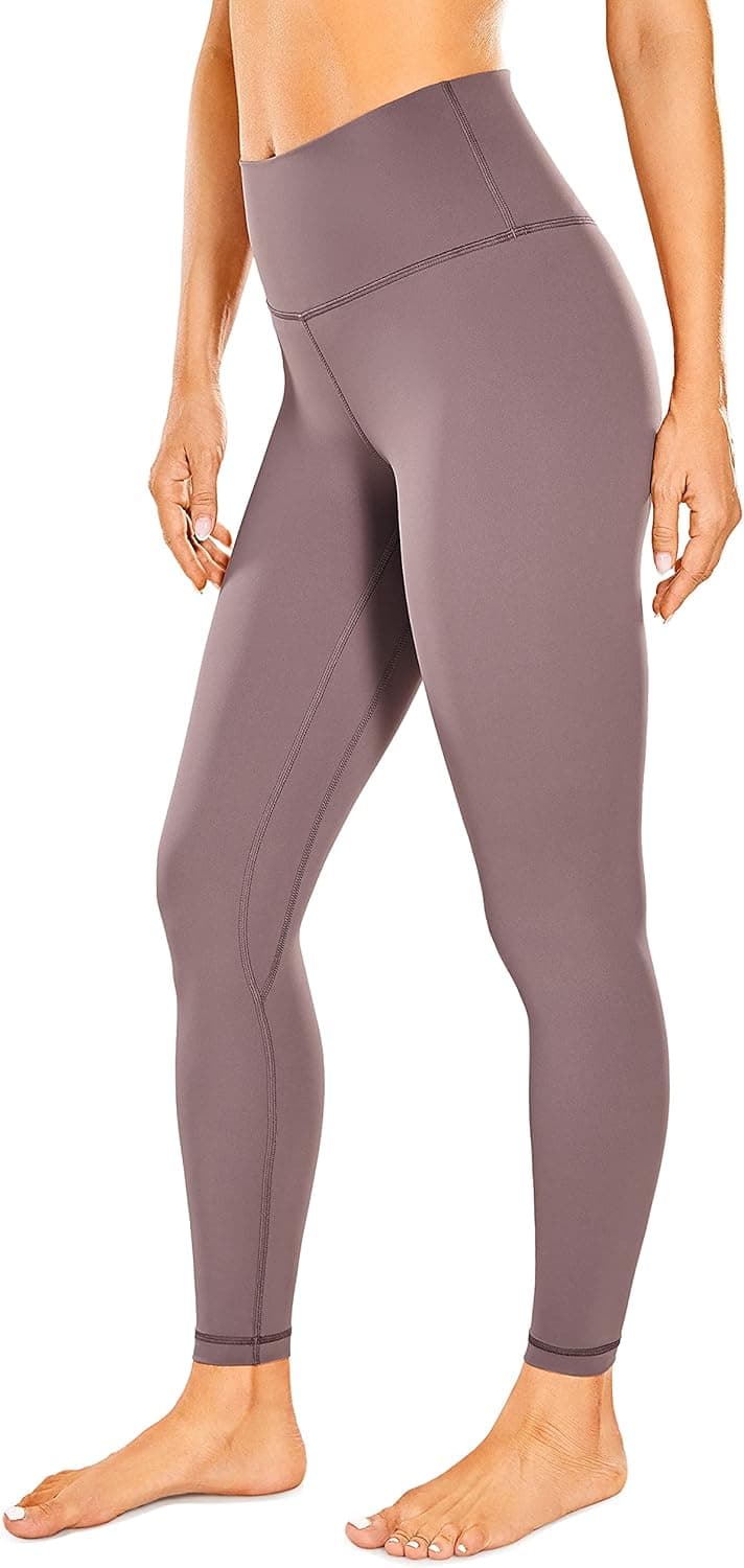 CRZ YOGA Femme Legging de Sport Elastique Pantalons Taille Haute pour Gym avec Poche-63cm