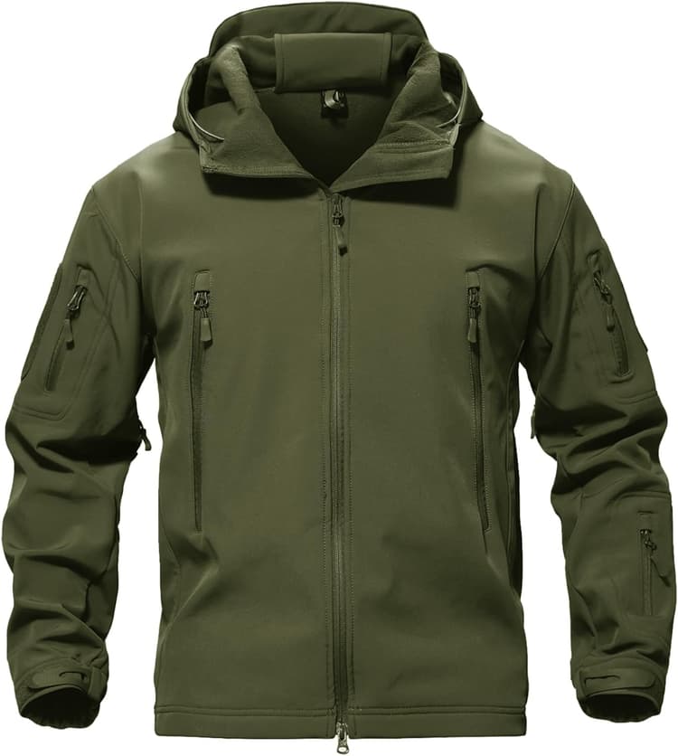 TACVASEN Men's Special Ops Military Tactical Soft Shell Rain Warm Fleece Lined Jacket Winter Hood Coat Hiking Snowboard