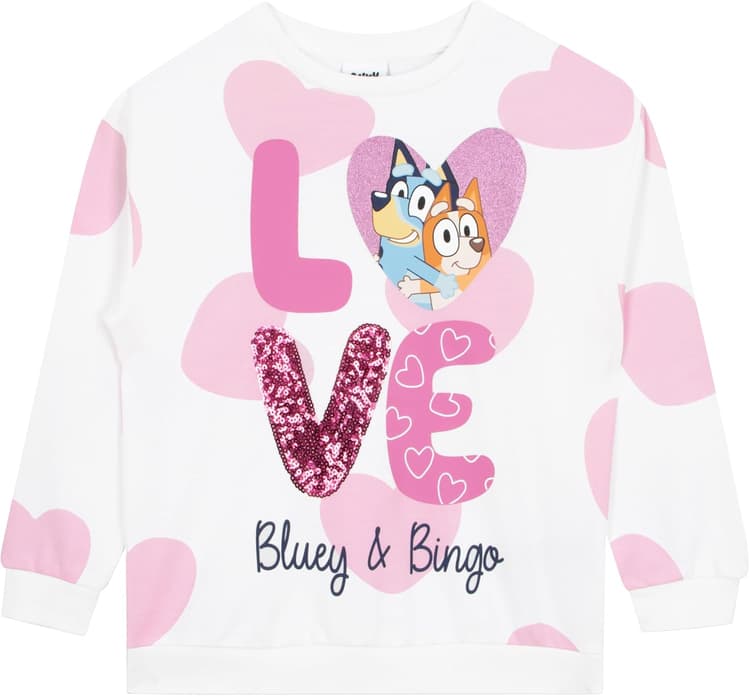 BlueY Pull Fille | Bingo Pull Enfant Fille | Coton Paillettes Sweatshirts Fille