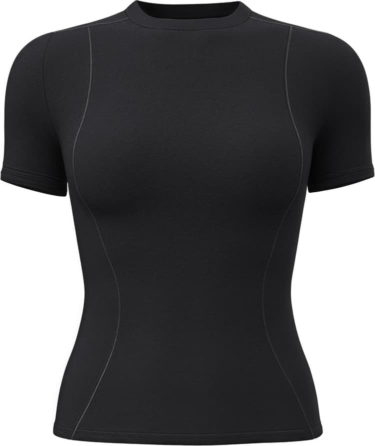 T-Shirt Sportif à Manches Courtes pour Femmes, T-Shirts de Course à Pied et de Yoga, T-Shirt Court et Extensible