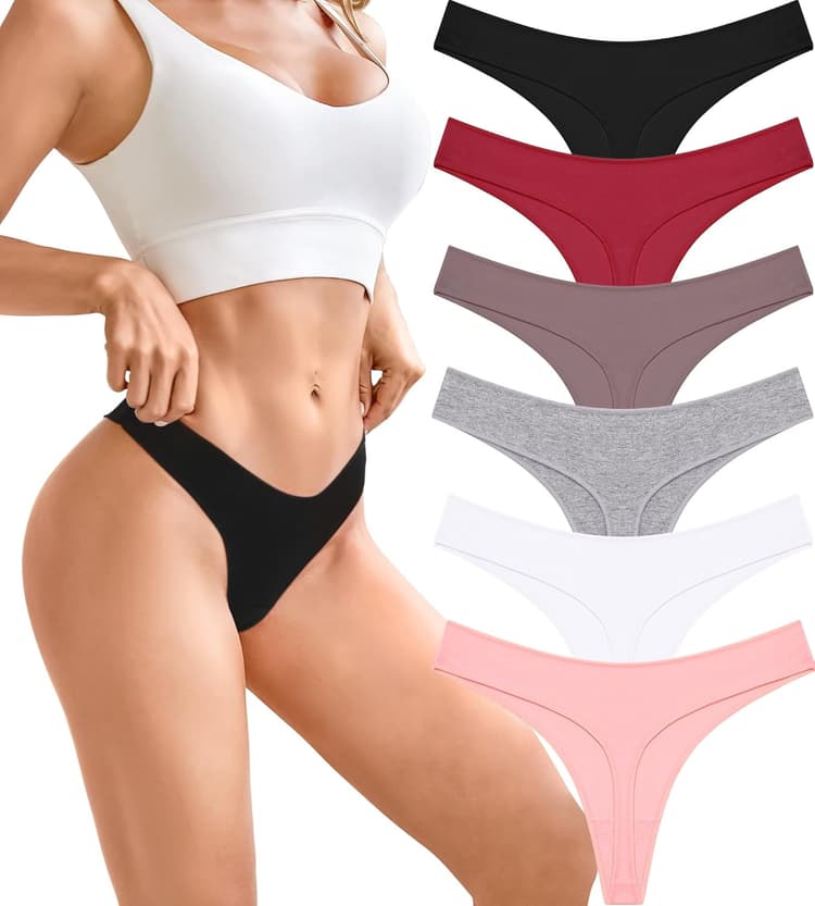 BeReady Tanga Coton Femme String Ficelle Sexy Chic Culotte Stretch sous Vetements Feminins String Invisible Slip Taille Basse Lot de 6