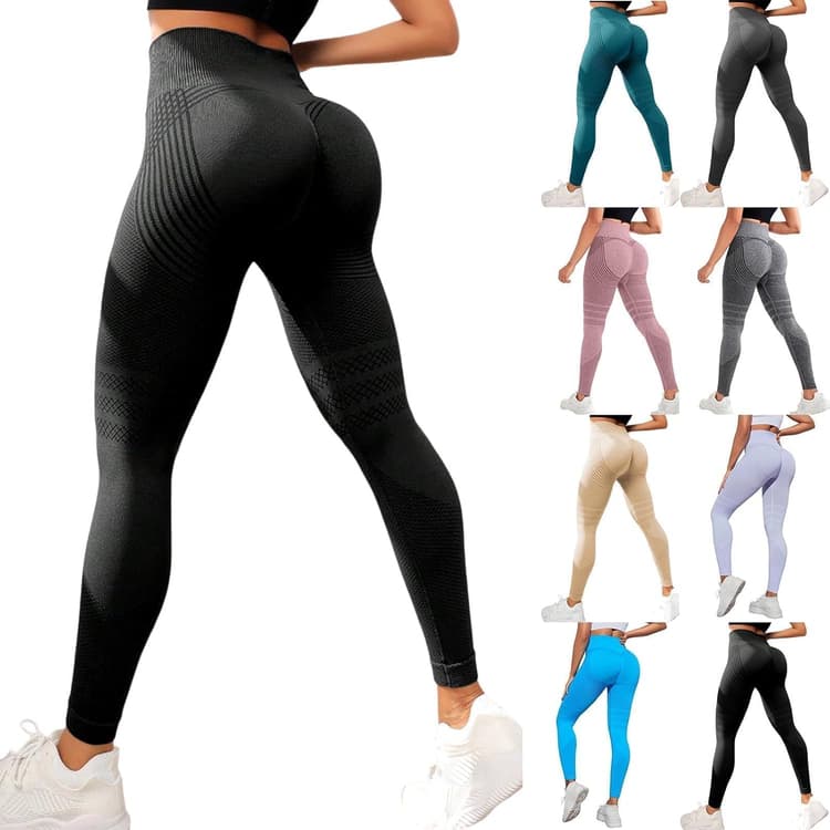 Leonie & Co Leggings 3D Anti Cellulite, Leonie and Co Legging Anti-Cellulite à Compression - Minceur Taille Haute sans Couture Yoga Fitness Pantalon Sport