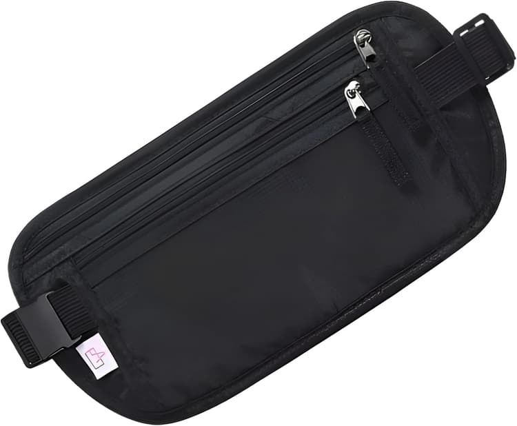 Pochette Ceinture de Voyage Sécurisée avec Protection RFID - Sac Banane antivol Plat et Caché sous Les Vêtements - Poche Poitrine Réglable pour Homme et Femme