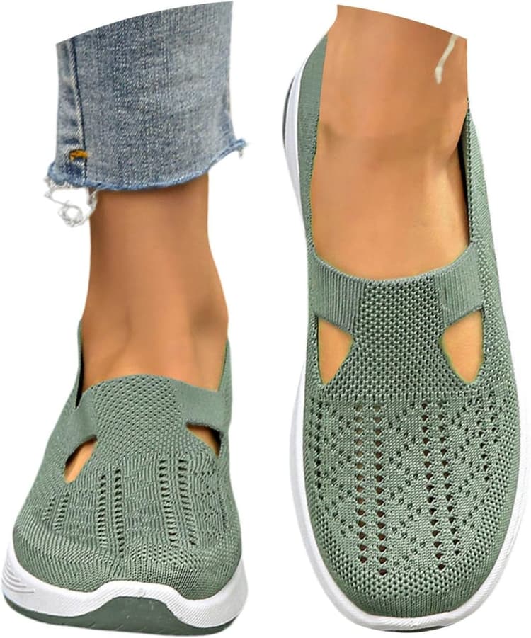 Chaussures Orthopediques Femmes Ete Confortable Pieds Larges Sandales Baskets Chaussure Orthopedique Femme De Marche sans Lacets Basket Basquette Confort Chic Sneakers Legere
