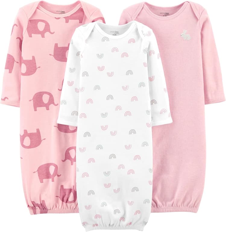 Simple Joys by Carter's Baby Girls' 3-pack Cotton Sleeper Gown