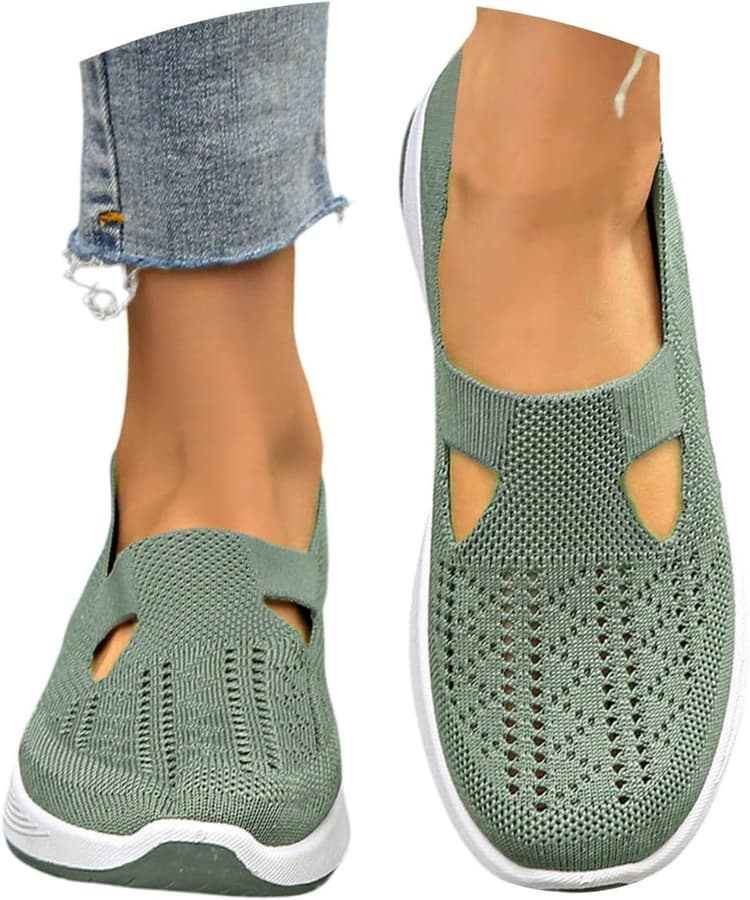 Chaussure Orthopédique Femme Pas Cher Baskets sans Laçage pour Femmes Chaussures De Marche À Plateforme Légères Et Confortables Amortissement Accru Et Soulagement des Pieds 2025