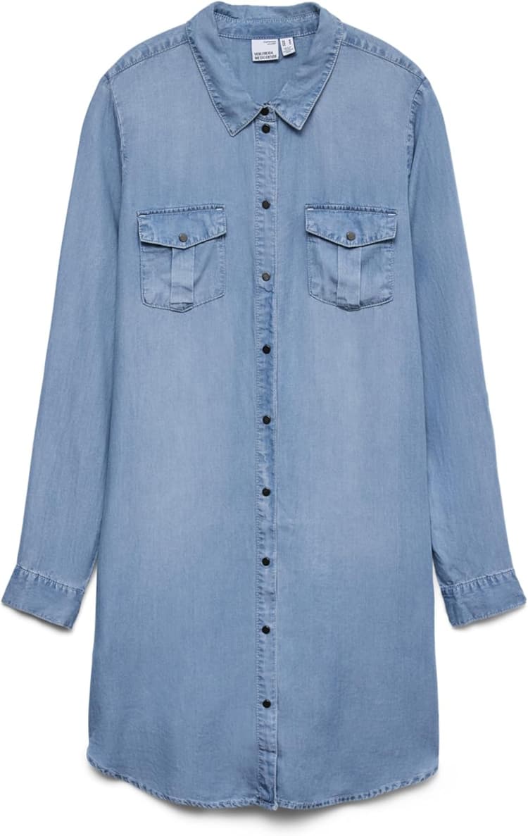 Vero Moda Vmsilla Ls Short Dress Mix GA Noos Robe Femme