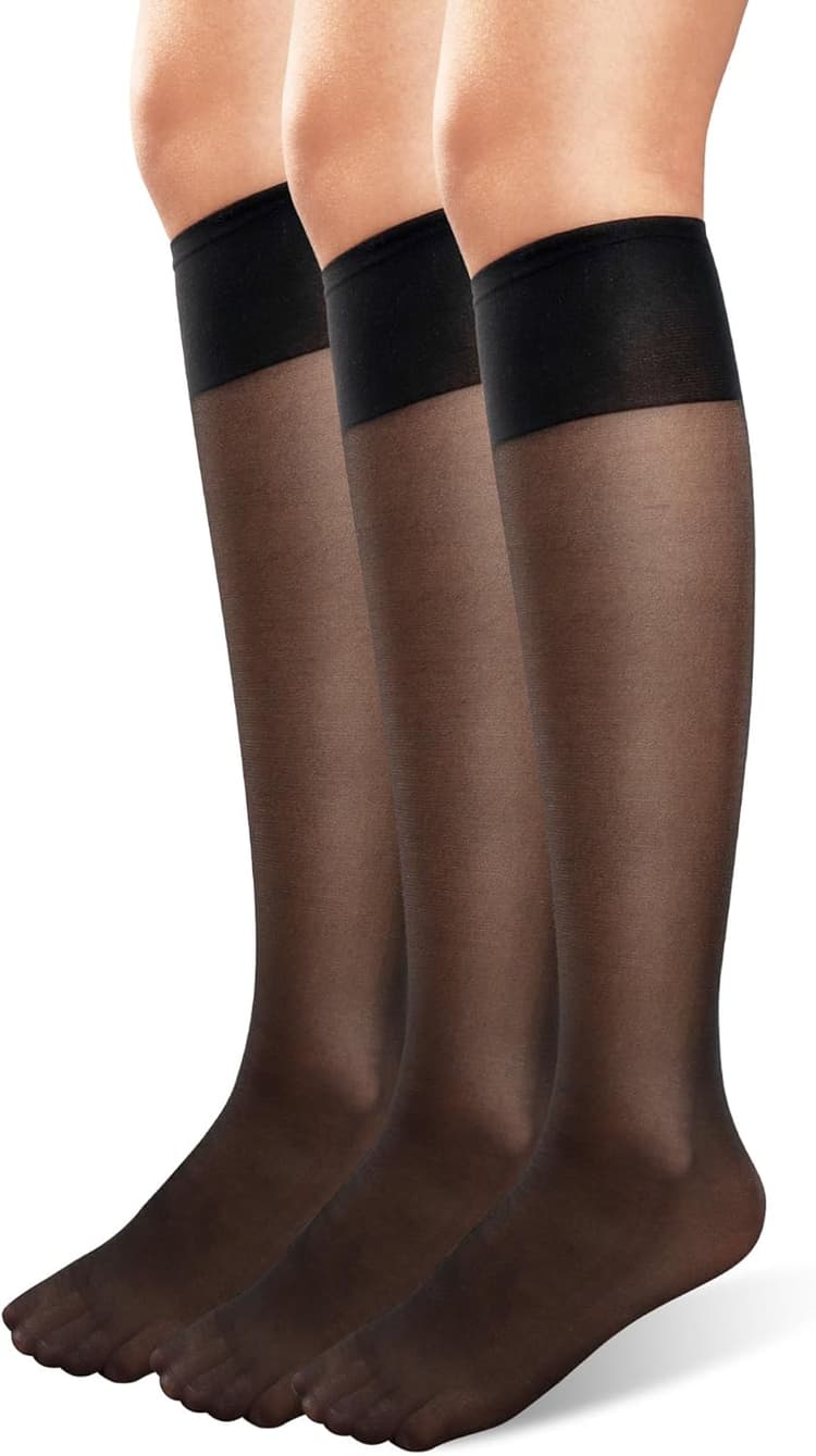 3 Paires 20DEN Mi Bas Femme Chaussettes Femme Transparent Noir Matériau lisse Peau Confortable Et Agréable À Porter