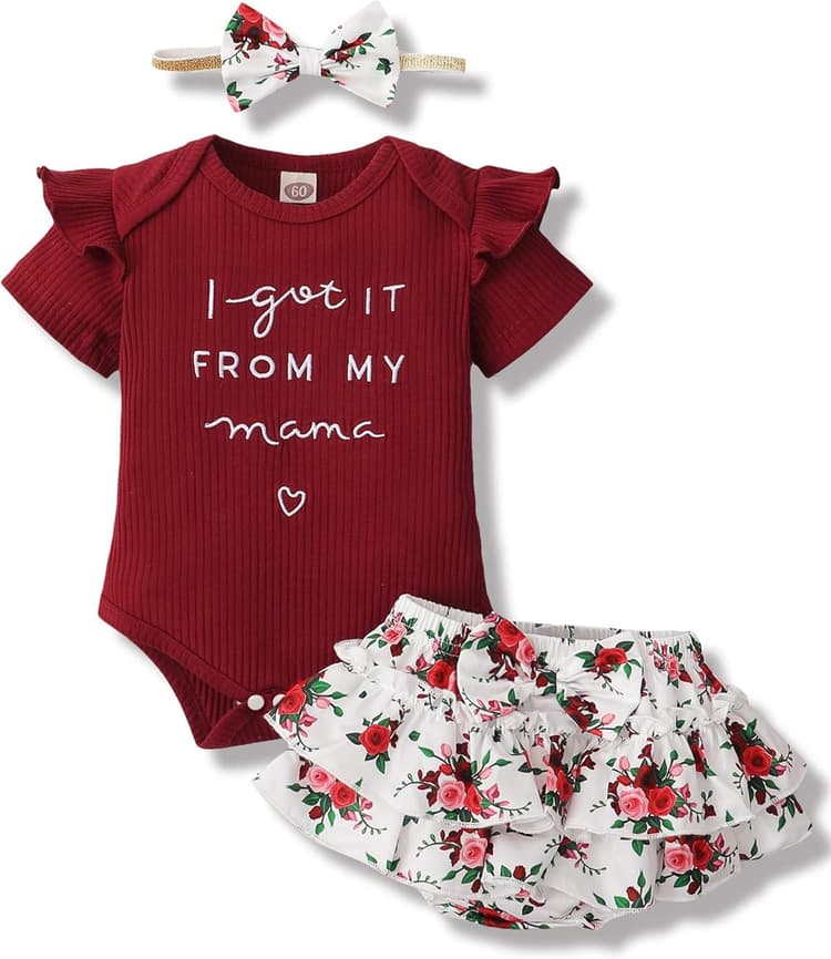 Mioglrie Newborn Infant Baby Girl Clothes Romper Shorts Set Floral Summer Outfits Cute Baby Clothes Girl