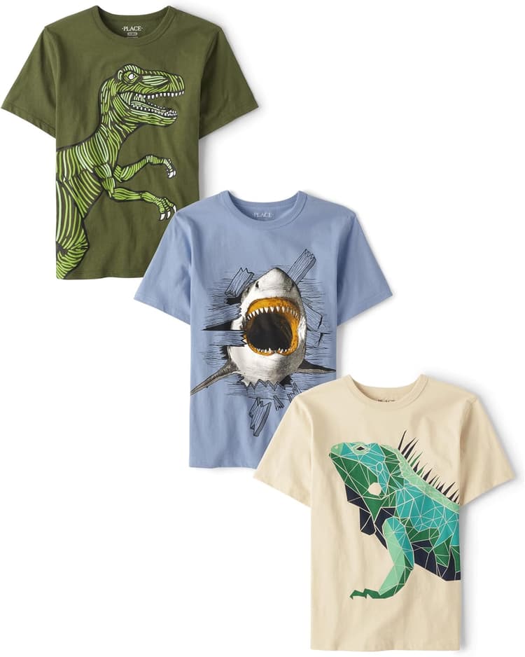 The Children's Place Boys Vehicle Short Sleeve Graphic T-Shirts,multipacks