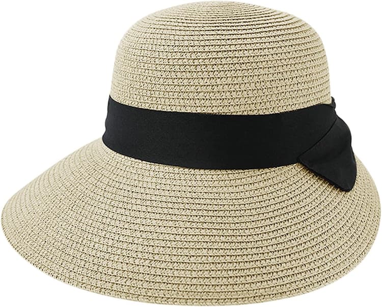 Casquette Visière Femme en Paille Chapeau de Paille pour Femme Visière en Paille Femme Casquette Eté Respirant Anti UV Casquette Visière Plage Voyage Sport en Plein Air