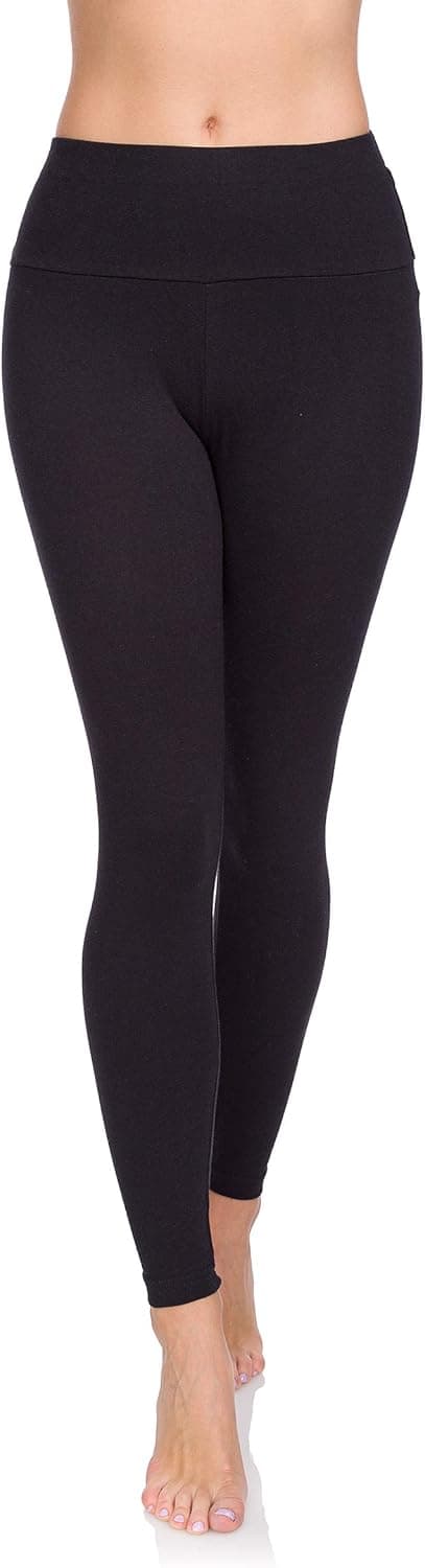 Leggings 95% Coton Leggings pour Femmes Taille Haute Longueur Totale Contrôle du Ventre Legging Pantalons Extensibles Temps Libre Relaxation Marche