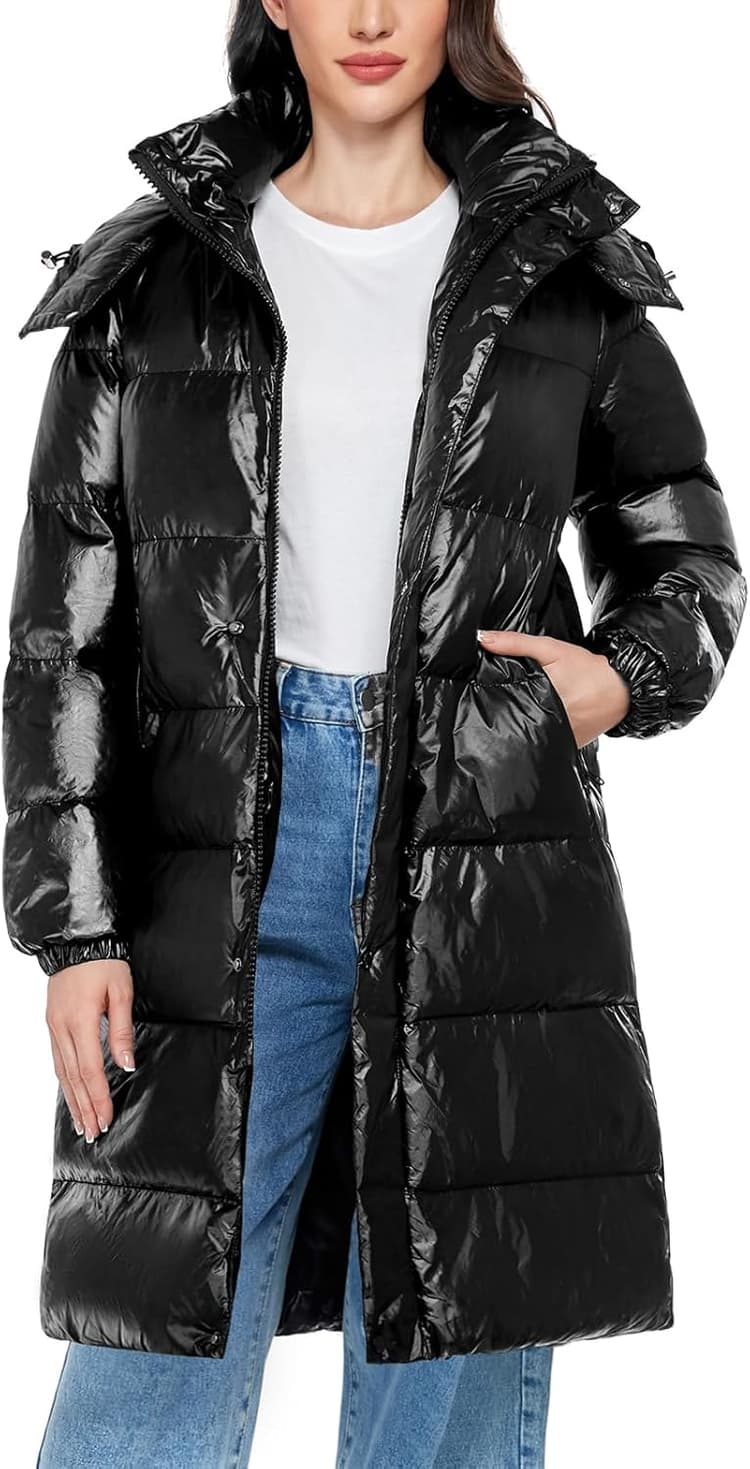 Tuopuda Doudoune Femme Manteau Longue d'hiver Imperméable Hiver Chaud Veste Matelassee Parka à Capuche Manteau Outercoat avec Poches